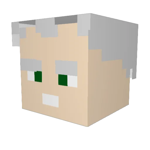 Wickyrock7 Minecraft avatar head, 3D render