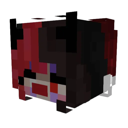 WidRC Minecraft avatar head, 3D render
