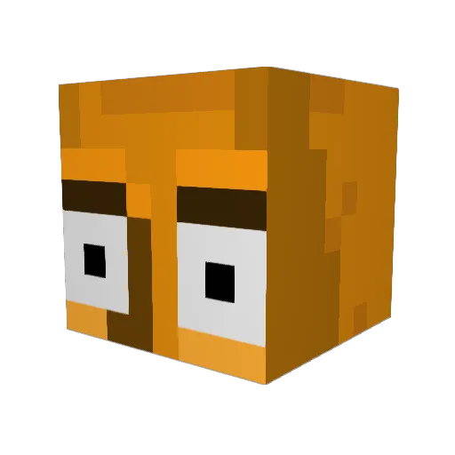 Wide_Clock_2299 Minecraft avatar head, 3D render