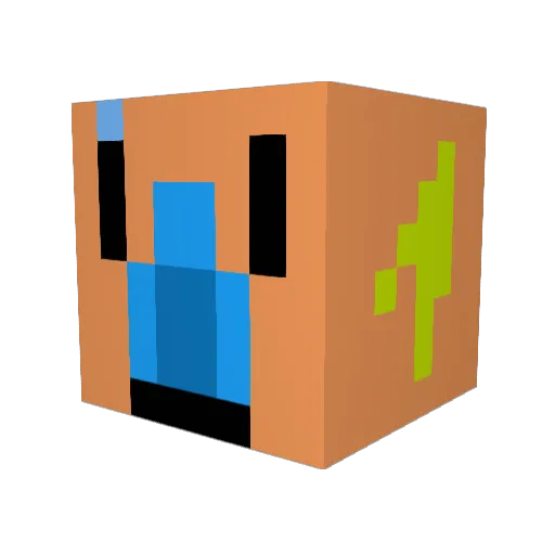 Widze Minecraft avatar head, 3D render