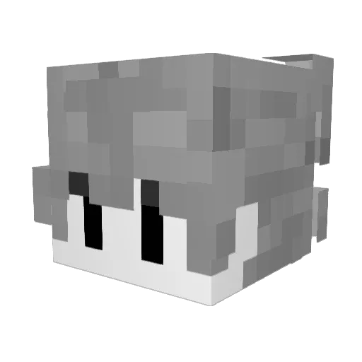 Wieba Minecraft avatar head, 3D render