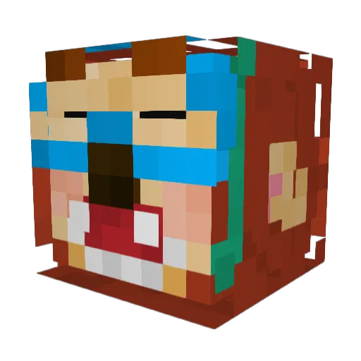 Wienerisch Minecraft avatar head, 3D render