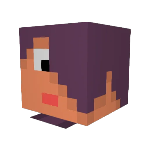 Wiggleses Minecraft avatar head, 3D render