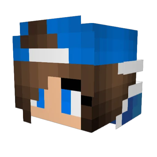 WiggleyPuppies Minecraft avatar head, 3D render