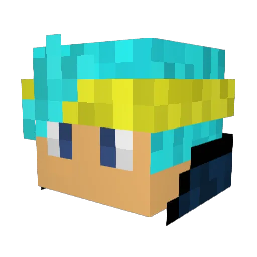 WigglyBiggly Minecraft avatar head, 3D render