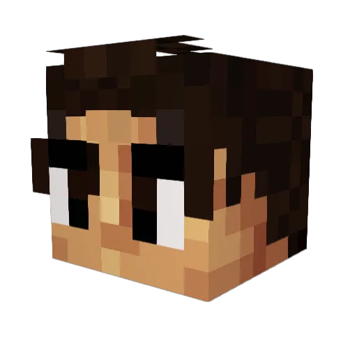 WigglyTom Minecraft avatar head, 3D render