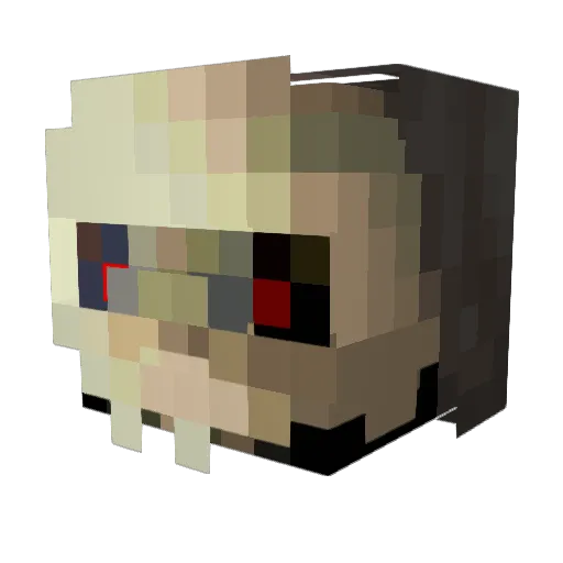 WigglyWeirdo Minecraft avatar head, 3D render