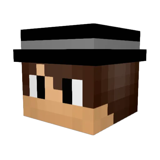 Wiggychadtastic Minecraft avatar head, 3D render