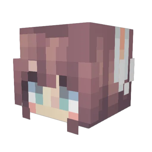 Wight Minecraft avatar head, 3D render