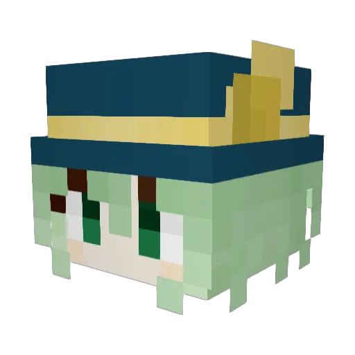 Wigiwarey Minecraft avatar head, 3D render