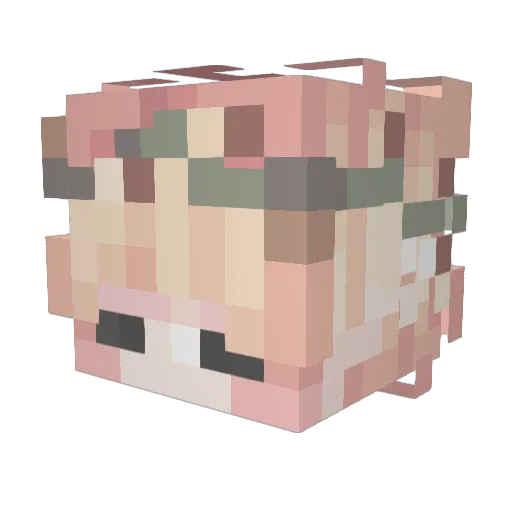 Wiglol Minecraft avatar head, 3D render