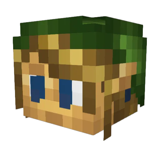 Wiickk Minecraft avatar head, 3D render
