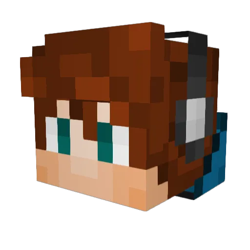 Wiikiing Minecraft avatar head, 3D render
