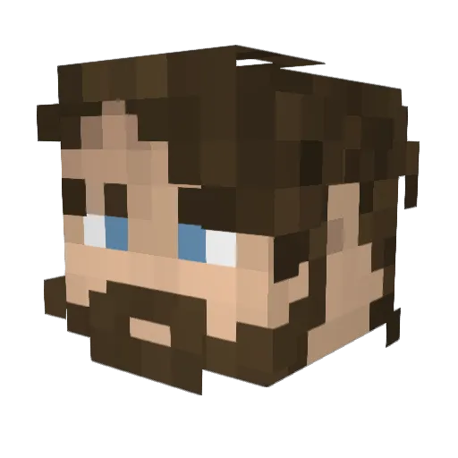 Wiireen Minecraft avatar head, 3D render