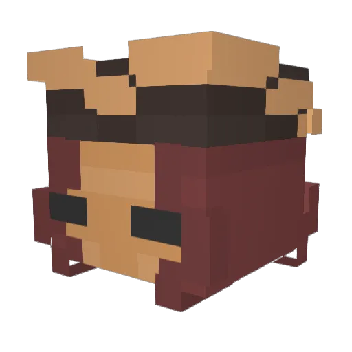 Wiiwum Minecraft avatar head, 3D render