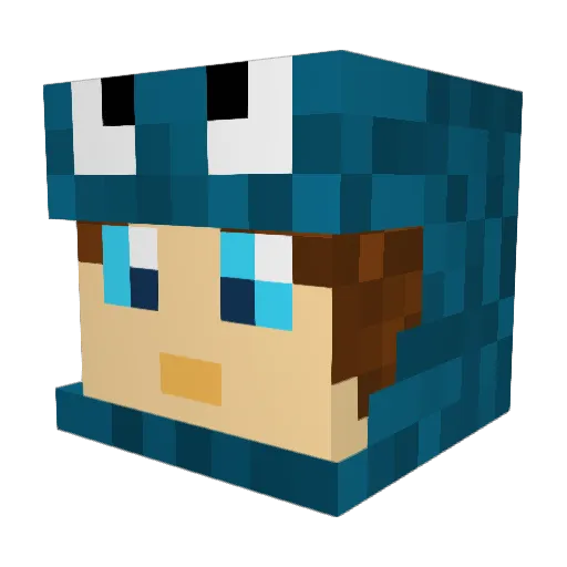 WikeWiktor Minecraft avatar head, 3D render