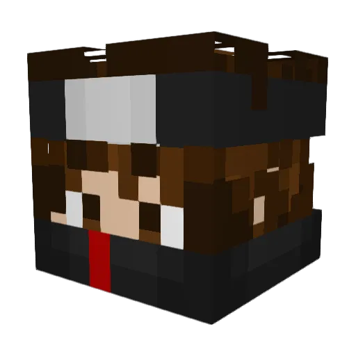 Wikki_7 Minecraft avatar head, 3D render