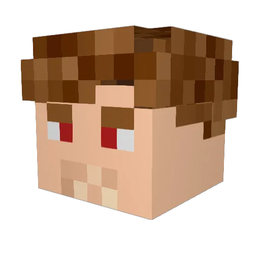 Wiks777 Minecraft avatar head, 3D render