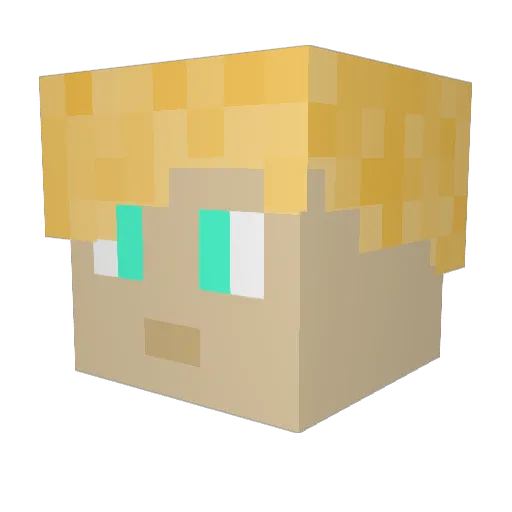 Wikuki Minecraft avatar head, 3D render