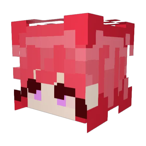 Wikusiaki Minecraft avatar head, 3D render