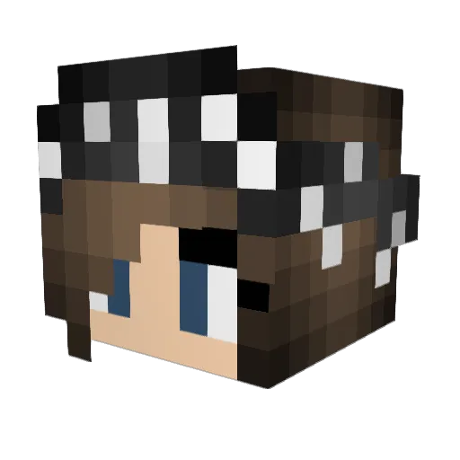 Wikxaxx Minecraft avatar head, 3D render