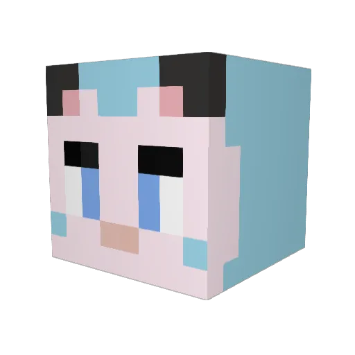 WilburPoss Minecraft avatar head, 3D render
