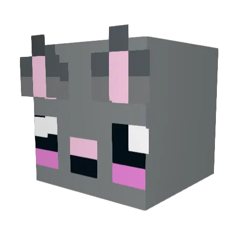 WilburTheRat Minecraft avatar head, 3D render