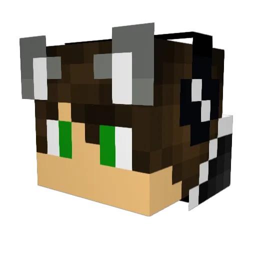 Wilczu_ Minecraft avatar head, 3D render