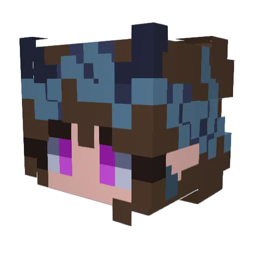 WildViolet_ Minecraft avatar head, 3D render