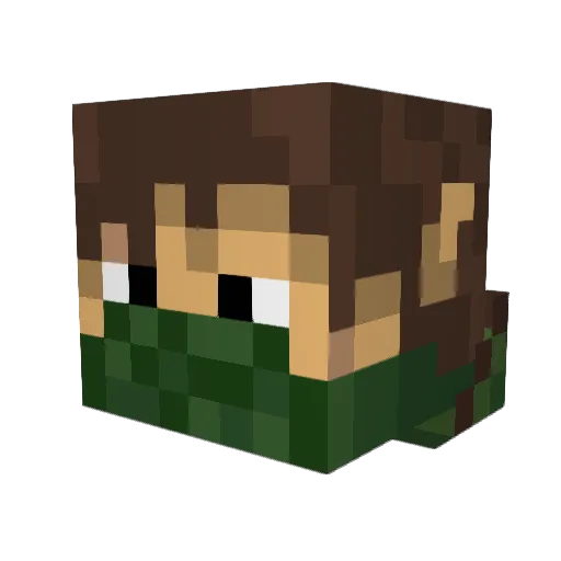 WildWolfDude Minecraft avatar head, 3D render