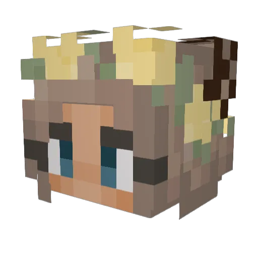 Wilderia Minecraft avatar head, 3D render