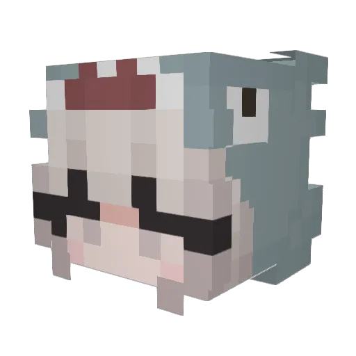 Wildjeff Minecraft avatar head, 3D render
