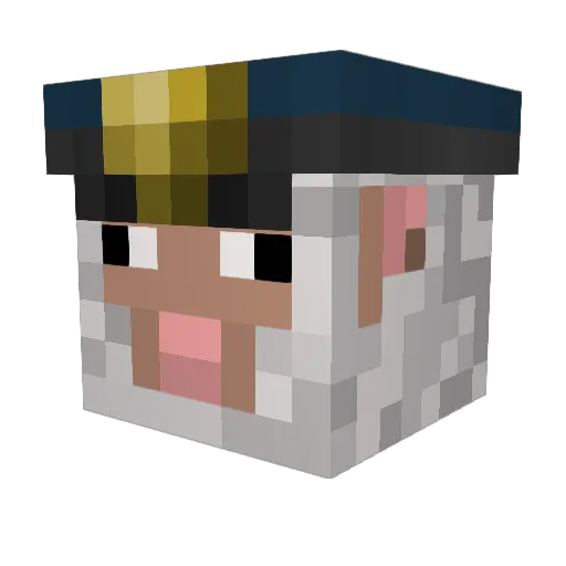 Wildo7 Minecraft avatar head, 3D render