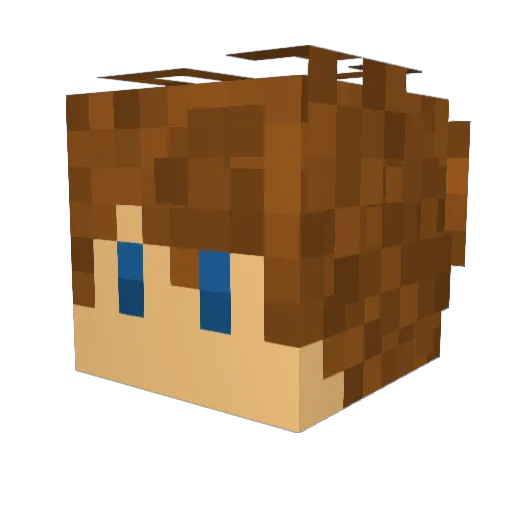 WillTK Minecraft avatar head, 3D render