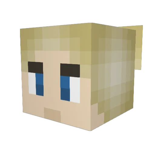 WillTheBloody Minecraft avatar head, 3D render