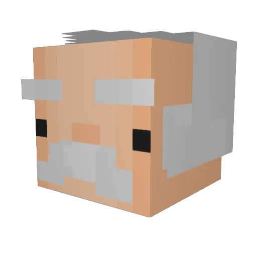 Willburr Minecraft avatar head, 3D render