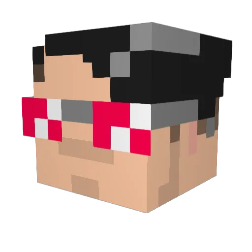 Willgu Minecraft avatar head, 3D render