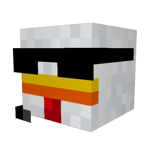 WilliamFAP Minecraft avatar head, 3D render