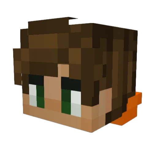 WillieWhite Minecraft avatar head, 3D render