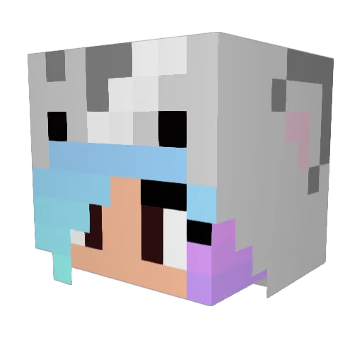 Willow961 Minecraft avatar head, 3D render