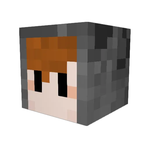 WillowTrashPanda Minecraft avatar head, 3D render
