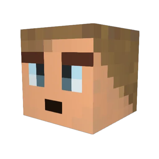 Willrb Minecraft avatar head, 3D render