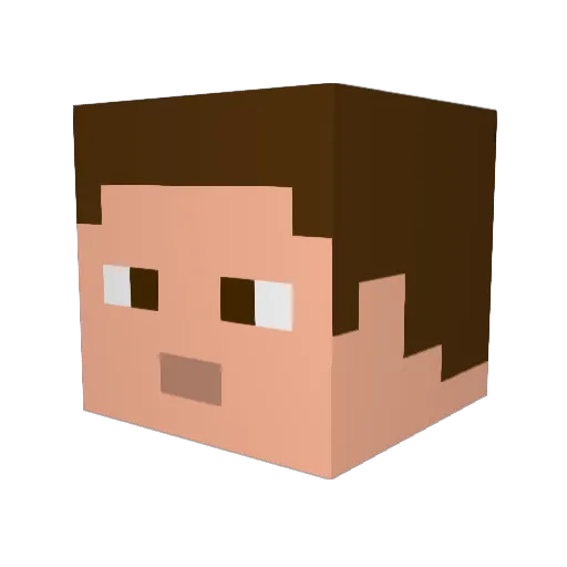 Willtb Minecraft avatar head, 3D render