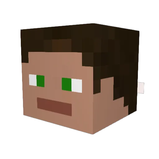 WilmarGames Minecraft avatar head, 3D render