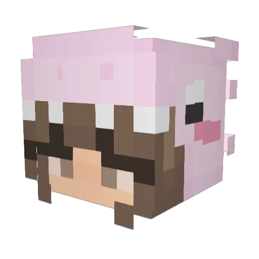 Wimii Minecraft avatar head, 3D render