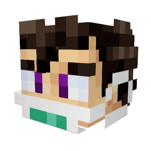 Wimply Minecraft avatar head, 3D render