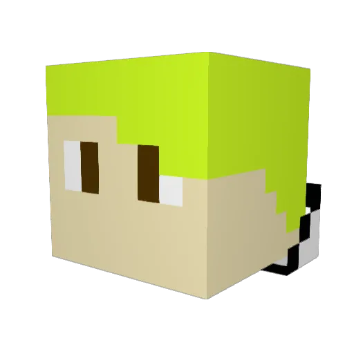 WinJett7 Minecraft avatar head, 3D render