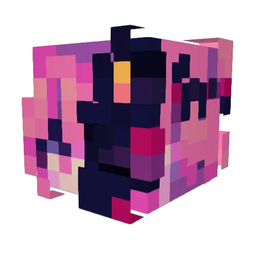 Winchita Minecraft avatar head, 3D render