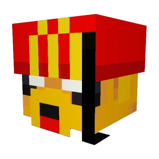 WindMinute Minecraft avatar head, 3D render