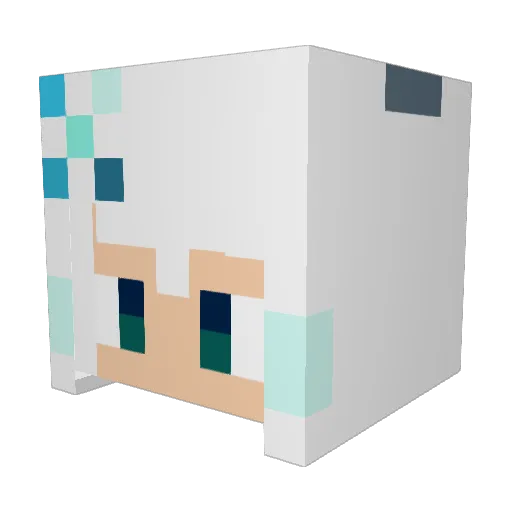 WindRabbit Minecraft avatar head, 3D render